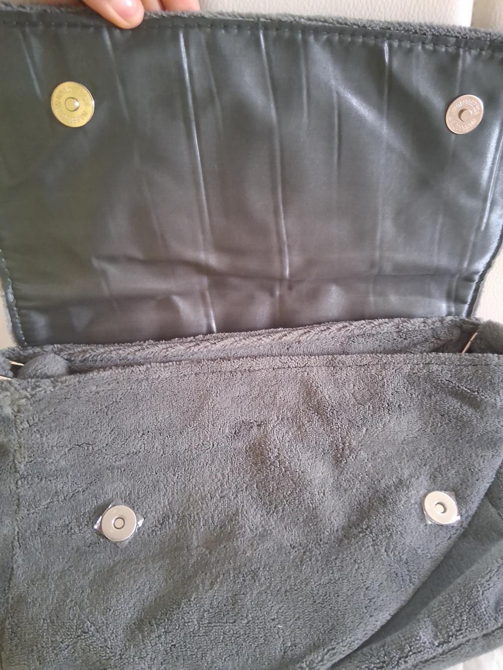 NWOT, Sleek Gray Suede-Look Crossbody Bag - Soft Textured Finish